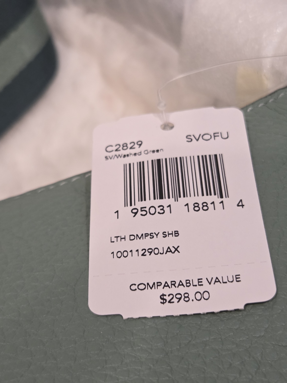 NEW Coach Dempsey Zip-Top Pebble Leather Shoulder Bag in Sage Green - Picture 5 of 7